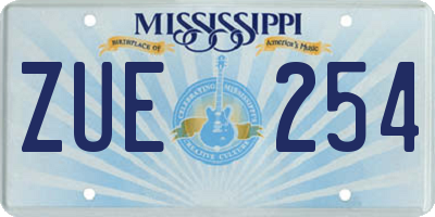 MS license plate ZUE254
