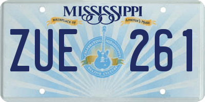 MS license plate ZUE261