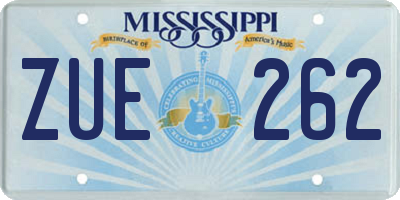 MS license plate ZUE262