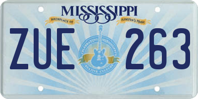 MS license plate ZUE263
