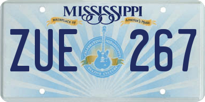 MS license plate ZUE267