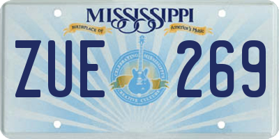 MS license plate ZUE269