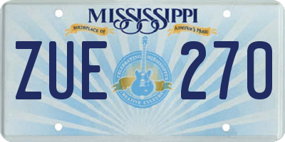 MS license plate ZUE270