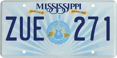 MS license plate ZUE271