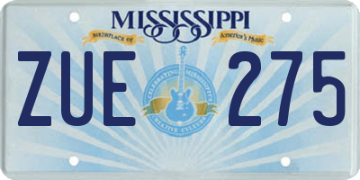 MS license plate ZUE275