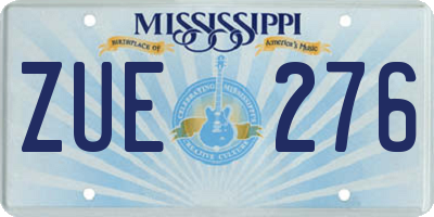 MS license plate ZUE276