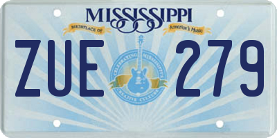 MS license plate ZUE279