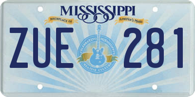 MS license plate ZUE281