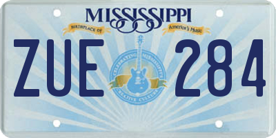 MS license plate ZUE284