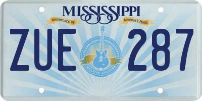MS license plate ZUE287
