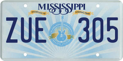 MS license plate ZUE305
