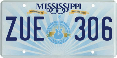 MS license plate ZUE306