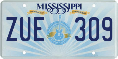 MS license plate ZUE309