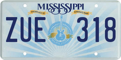 MS license plate ZUE318