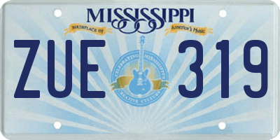 MS license plate ZUE319
