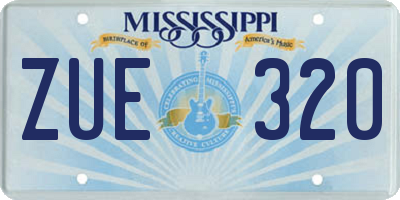 MS license plate ZUE320