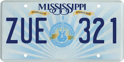 MS license plate ZUE321