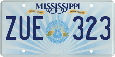 MS license plate ZUE323