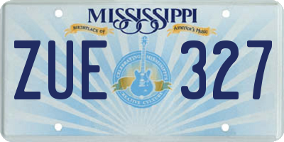 MS license plate ZUE327