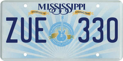 MS license plate ZUE330