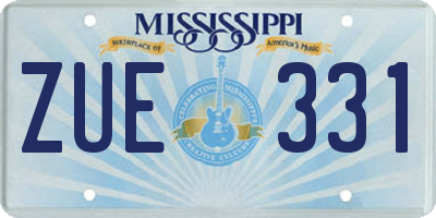 MS license plate ZUE331