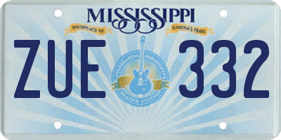 MS license plate ZUE332