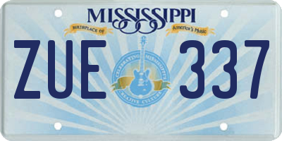 MS license plate ZUE337