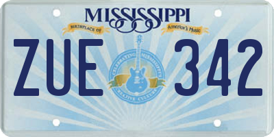 MS license plate ZUE342