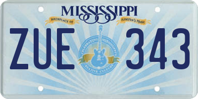 MS license plate ZUE343