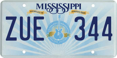MS license plate ZUE344