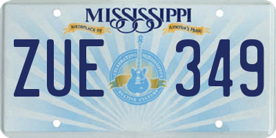 MS license plate ZUE349