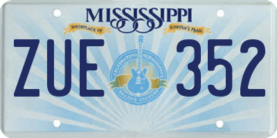 MS license plate ZUE352