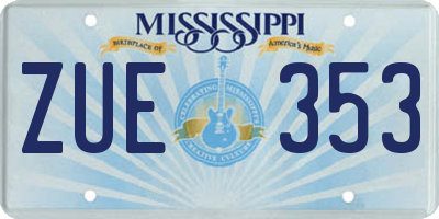 MS license plate ZUE353