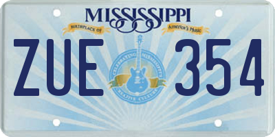 MS license plate ZUE354