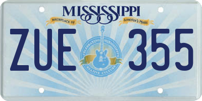 MS license plate ZUE355