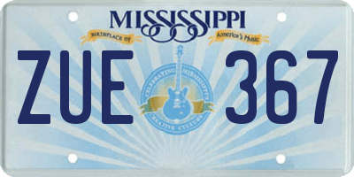 MS license plate ZUE367