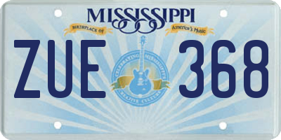 MS license plate ZUE368
