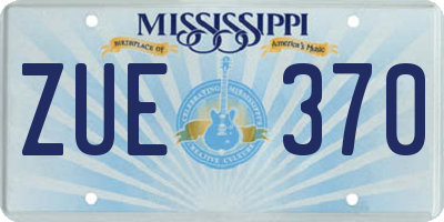 MS license plate ZUE370