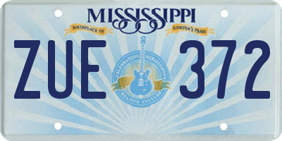 MS license plate ZUE372