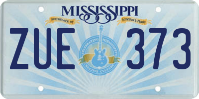 MS license plate ZUE373