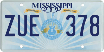 MS license plate ZUE378