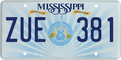 MS license plate ZUE381