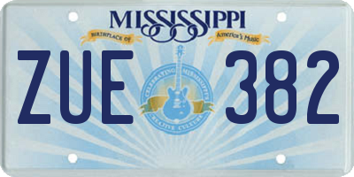 MS license plate ZUE382