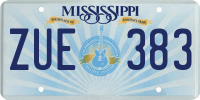 MS license plate ZUE383