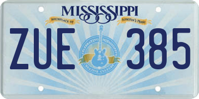 MS license plate ZUE385