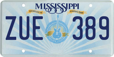 MS license plate ZUE389