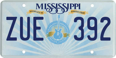 MS license plate ZUE392