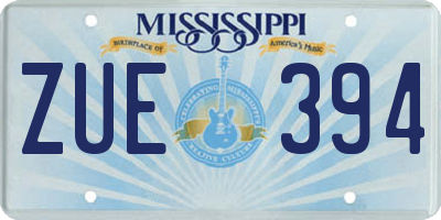 MS license plate ZUE394
