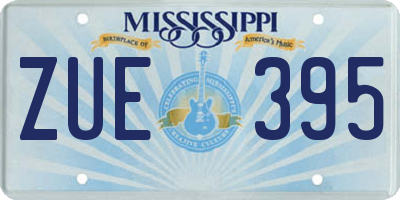 MS license plate ZUE395