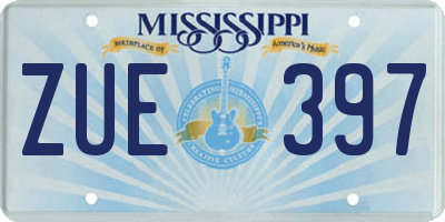 MS license plate ZUE397
